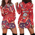 Personalized Dolphins Rugby Hoodie Dress Aboriginal Pattern with Graffiti Style Design