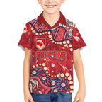 Personalized Dolphins Rugby Kid Hawaiian Shirt Aboriginal Pattern with Graffiti Style Design