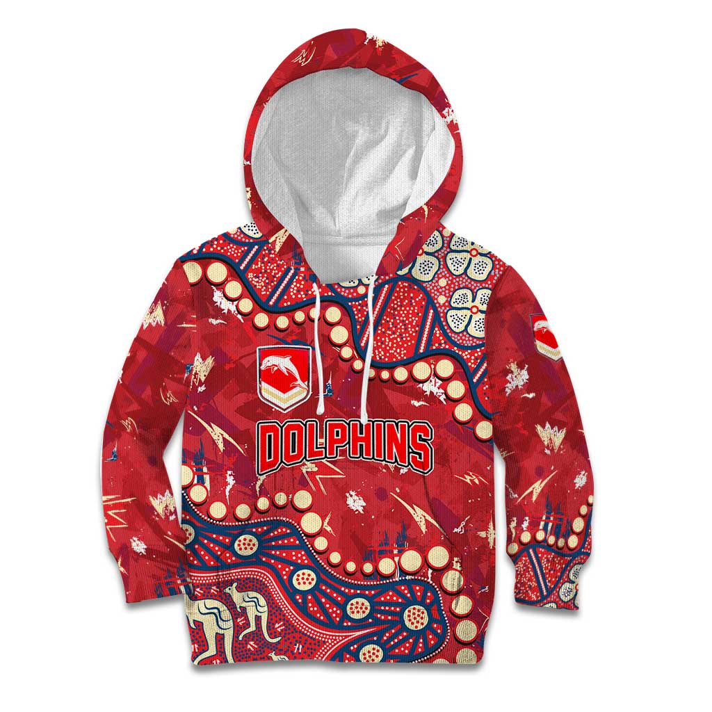 Personalized Dolphins Rugby Kid Hoodie Aboriginal Pattern with Graffiti Style Design