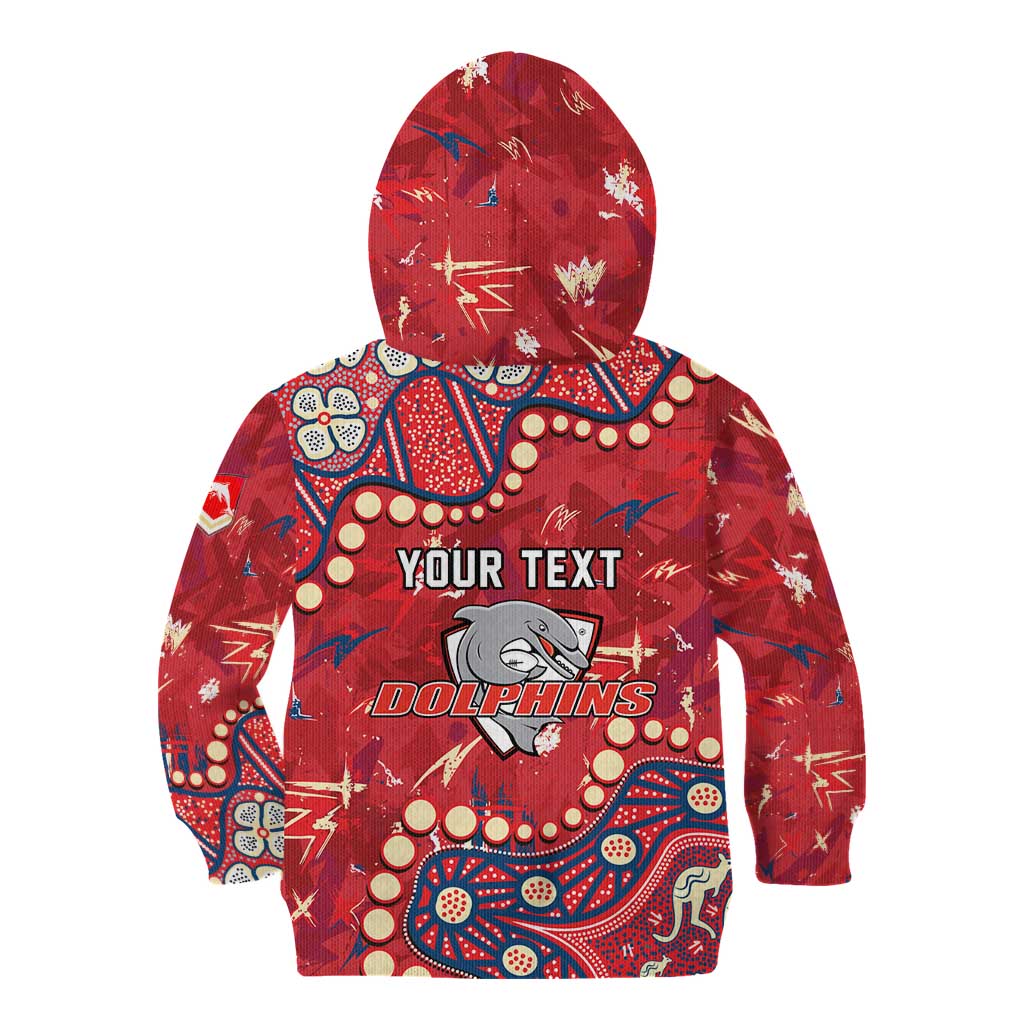Personalized Dolphins Rugby Kid Hoodie Aboriginal Pattern with Graffiti Style Design