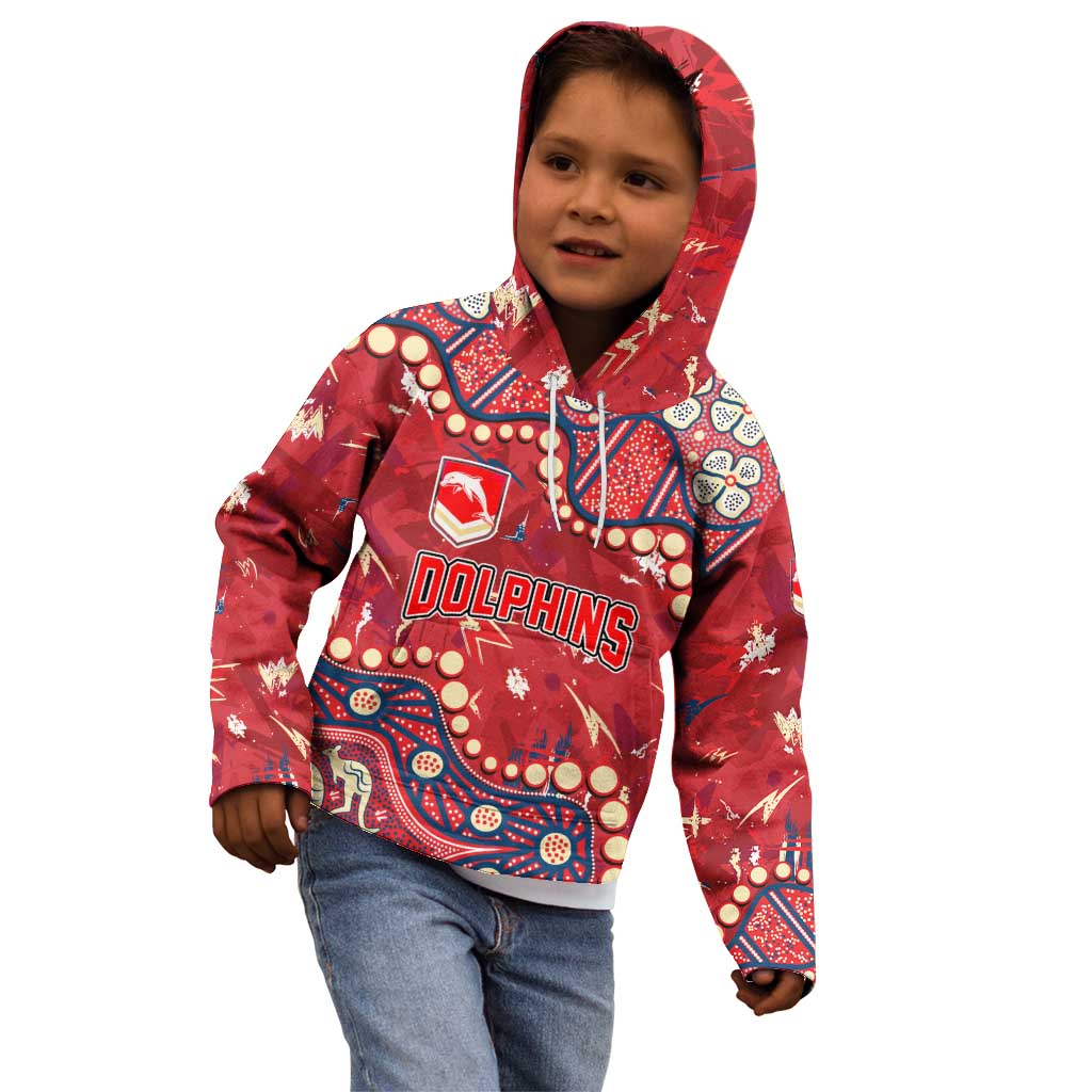 Personalized Dolphins Rugby Kid Hoodie Aboriginal Pattern with Graffiti Style Design