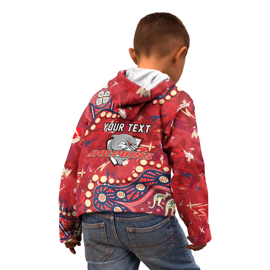 Personalized Dolphins Rugby Kid Hoodie Aboriginal Pattern with Graffiti Style Design