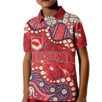 Personalized Dolphins Rugby Kid Polo Shirt Aboriginal Pattern with Graffiti Style Design