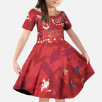 Personalized Dolphins Rugby Kid Short Sleeve Dress Aboriginal Pattern with Graffiti Style Design