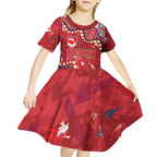 Personalized Dolphins Rugby Kid Short Sleeve Dress Aboriginal Pattern with Graffiti Style Design