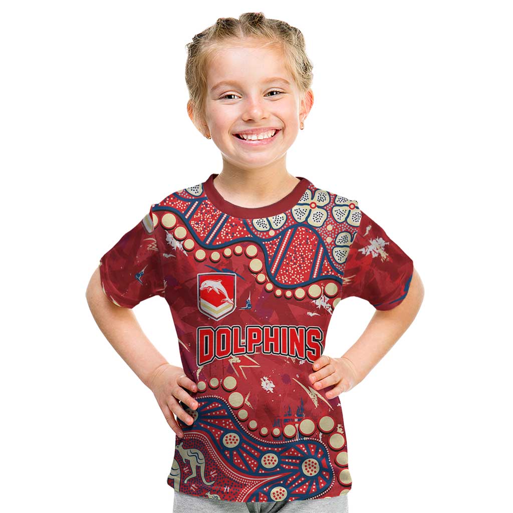 Personalized Dolphins Rugby Kid T Shirt Aboriginal Pattern with Graffiti Style Design