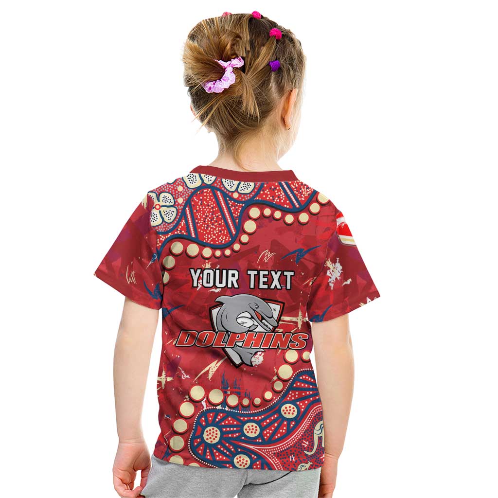Personalized Dolphins Rugby Kid T Shirt Aboriginal Pattern with Graffiti Style Design