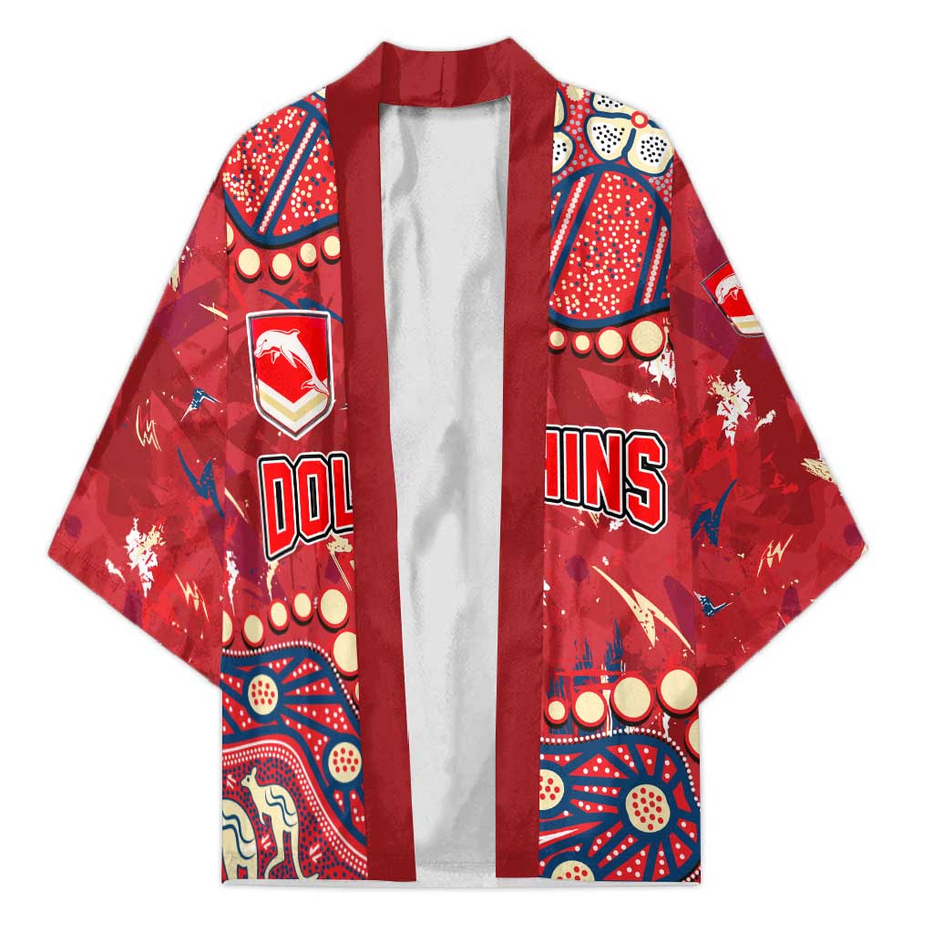 Personalized Dolphins Rugby Kimono Aboriginal Pattern with Graffiti Style Design