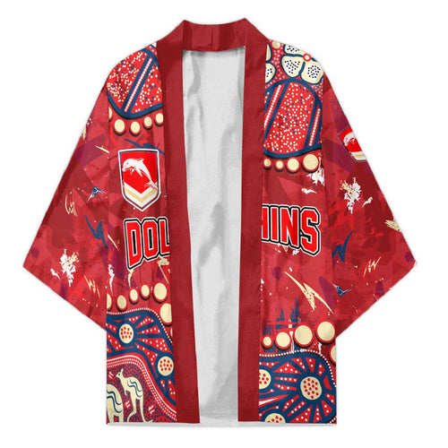 Personalized Dolphins Rugby Kimono Aboriginal Pattern with Graffiti Style Design