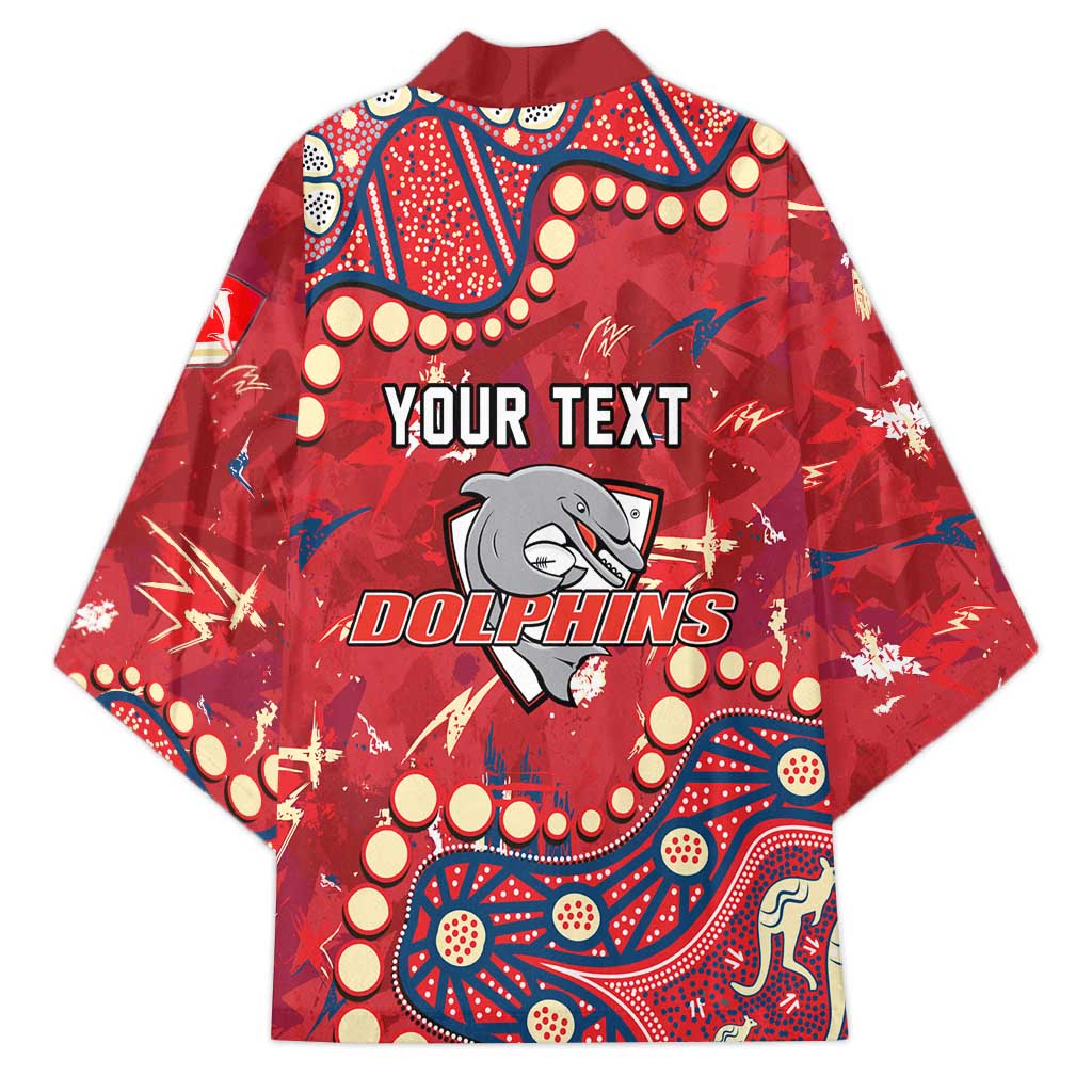 Personalized Dolphins Rugby Kimono Aboriginal Pattern with Graffiti Style Design