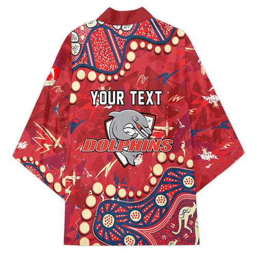 Personalized Dolphins Rugby Kimono Aboriginal Pattern with Graffiti Style Design