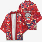 Personalized Dolphins Rugby Kimono Aboriginal Pattern with Graffiti Style Design