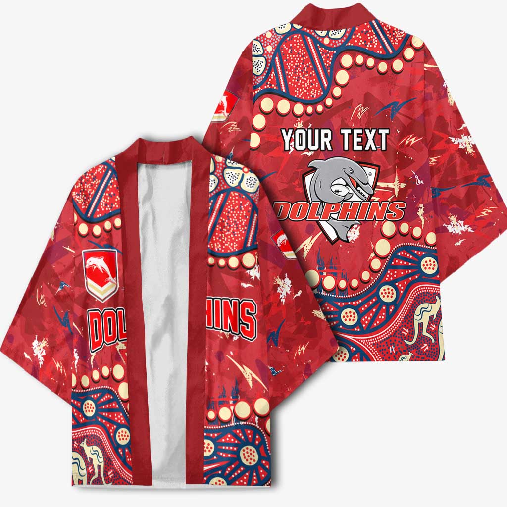 Personalized Dolphins Rugby Kimono Aboriginal Pattern with Graffiti Style Design