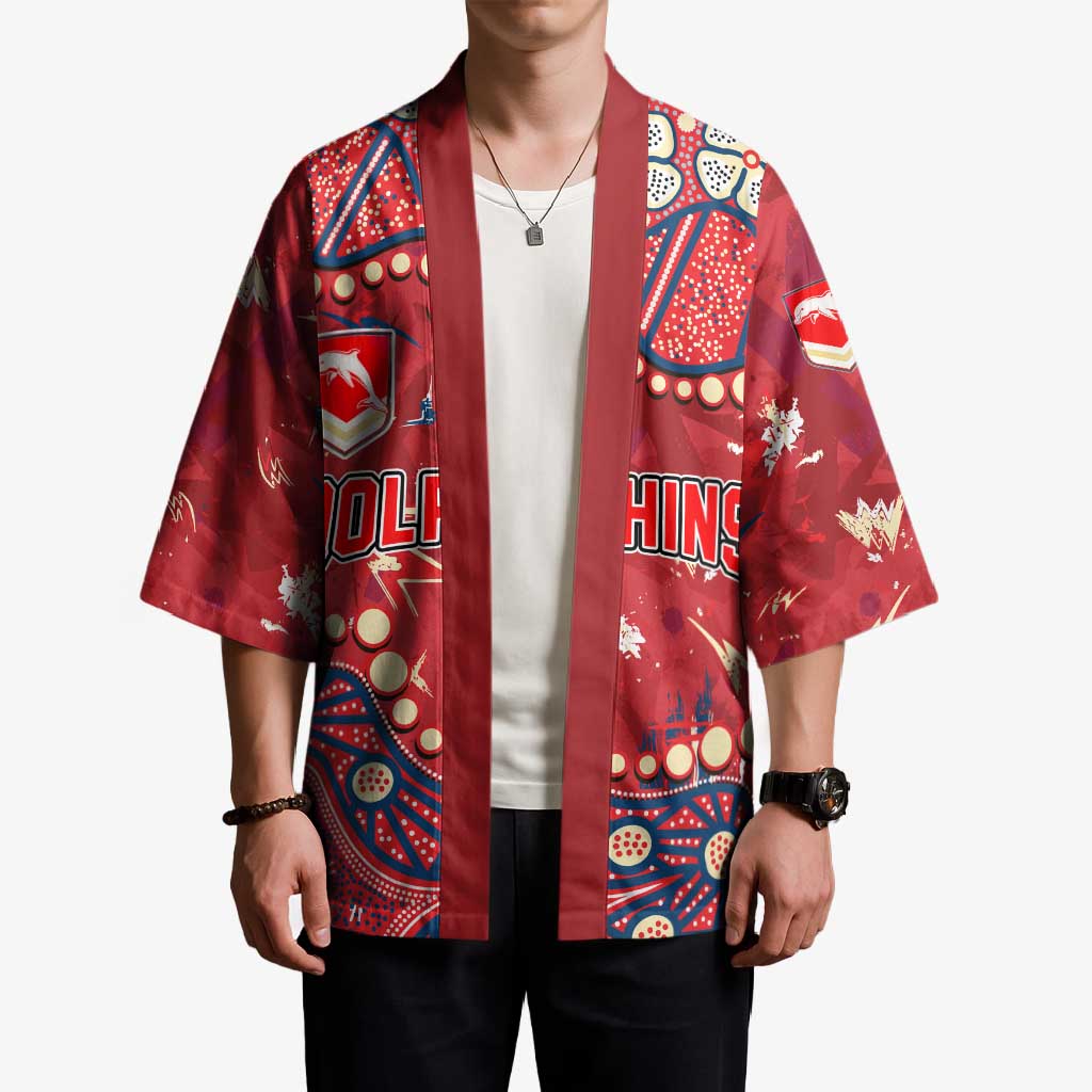 Personalized Dolphins Rugby Kimono Aboriginal Pattern with Graffiti Style Design