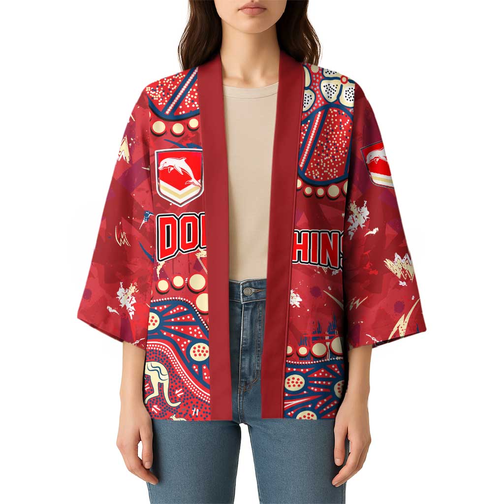 Personalized Dolphins Rugby Kimono Aboriginal Pattern with Graffiti Style Design