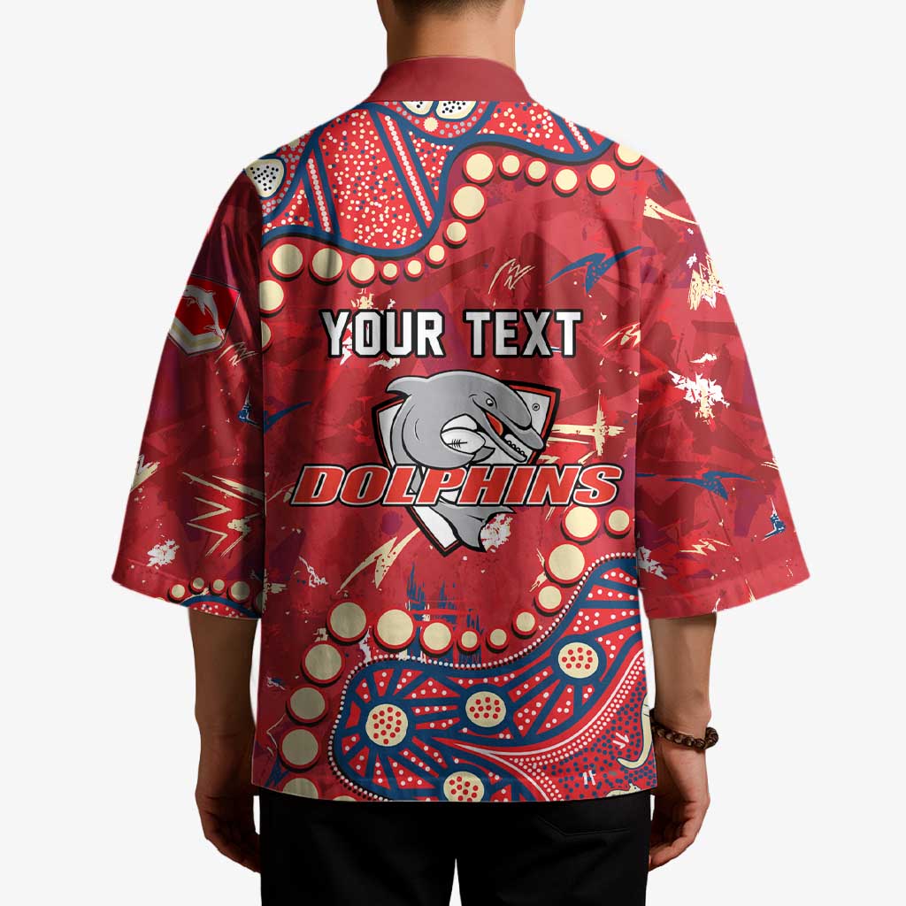Personalized Dolphins Rugby Kimono Aboriginal Pattern with Graffiti Style Design