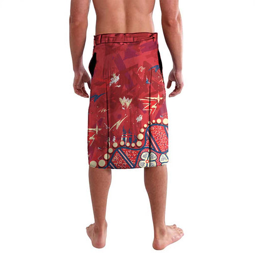 Personalized Dolphins Rugby Lavalava Aboriginal Pattern with Graffiti Style Design
