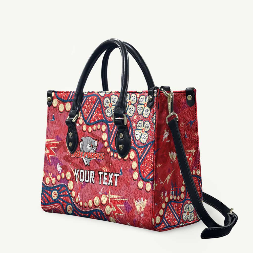 Personalized Dolphins Rugby Leather Bag Aboriginal Pattern with Graffiti Style Design