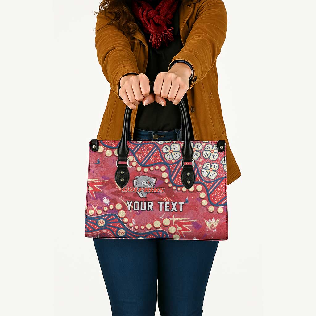 Personalized Dolphins Rugby Leather Bag Aboriginal Pattern with Graffiti Style Design