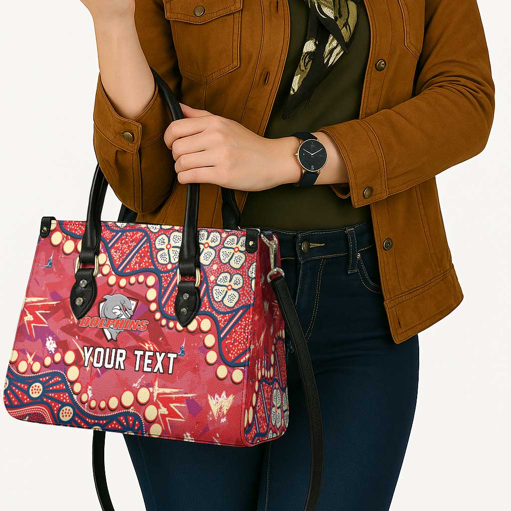 Personalized Dolphins Rugby Leather Bag Aboriginal Pattern with Graffiti Style Design