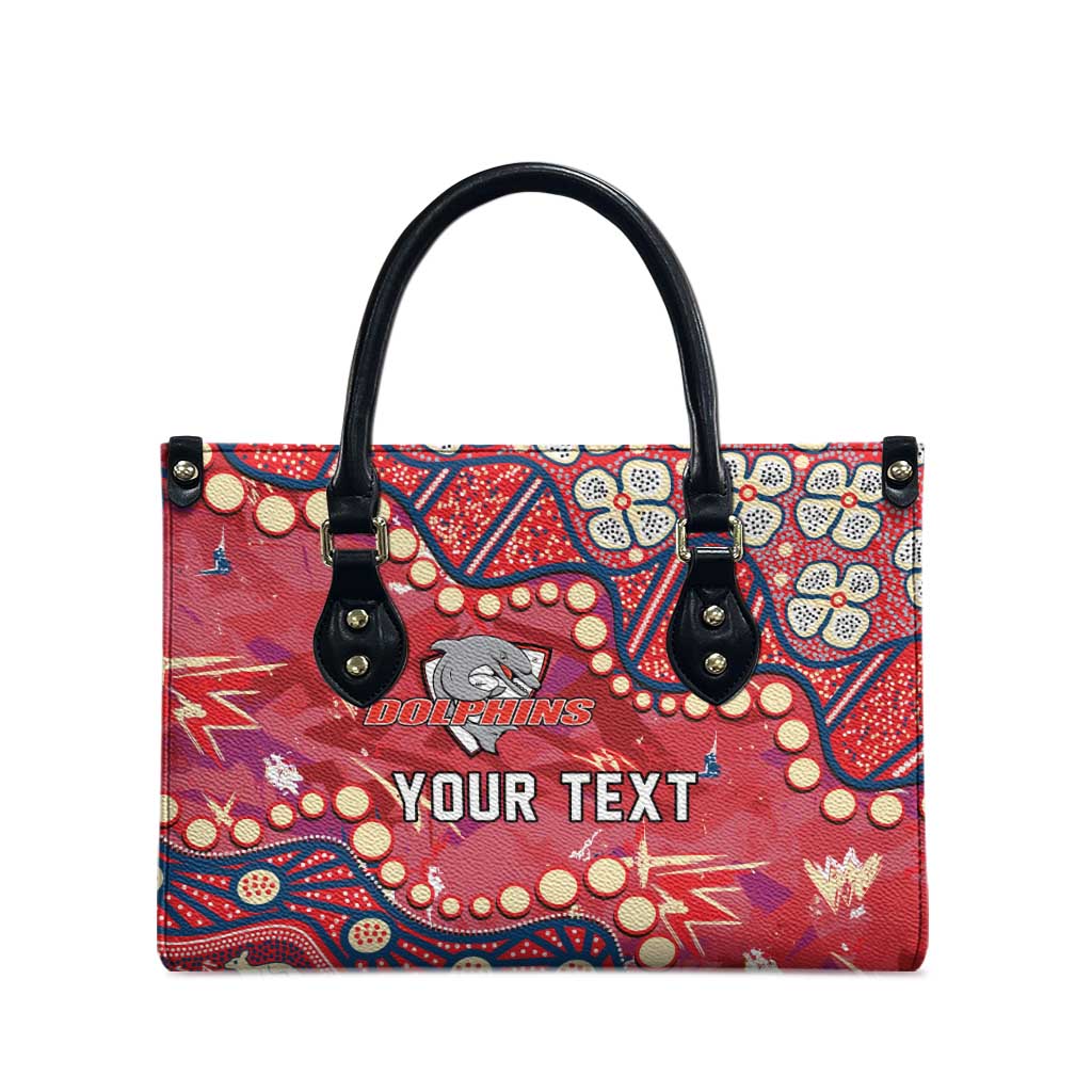 Personalized Dolphins Rugby Leather Bag Aboriginal Pattern with Graffiti Style Design