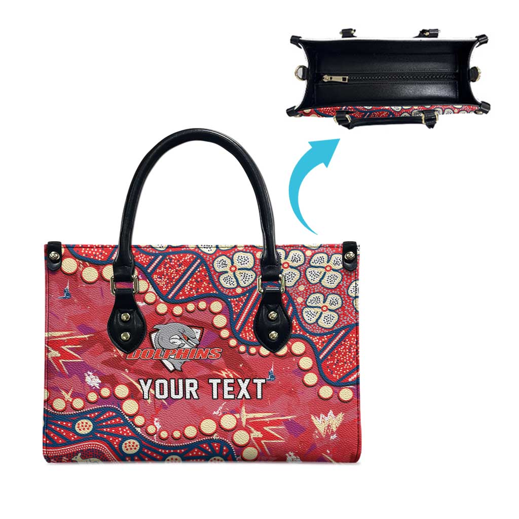 Personalized Dolphins Rugby Leather Bag Aboriginal Pattern with Graffiti Style Design