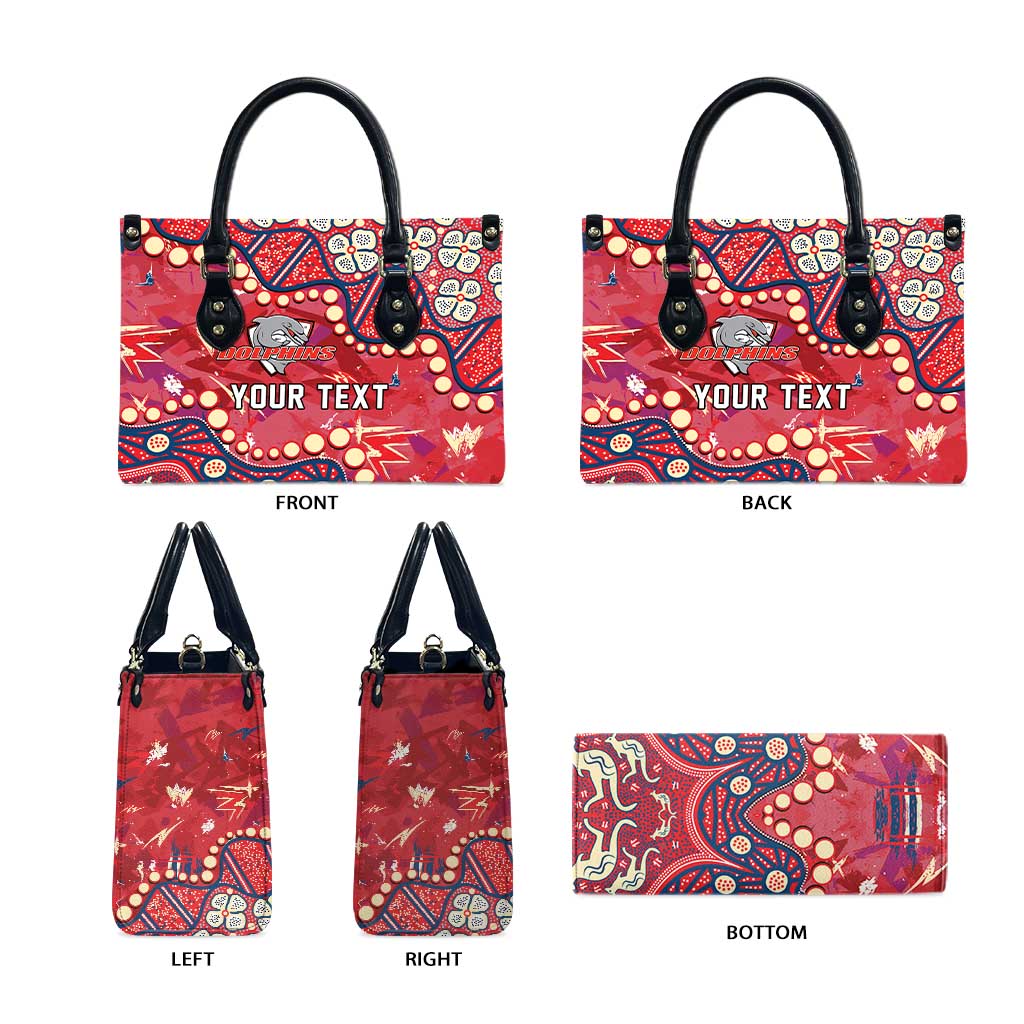 Personalized Dolphins Rugby Leather Bag Aboriginal Pattern with Graffiti Style Design