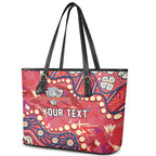 Personalized Dolphins Rugby Leather Tote Bag Aboriginal Pattern with Graffiti Style Design