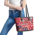 Personalized Dolphins Rugby Leather Tote Bag Aboriginal Pattern with Graffiti Style Design