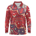 Personalized Dolphins Rugby Long Sleeve Polo Shirt Aboriginal Pattern with Graffiti Style Design