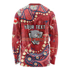 Personalized Dolphins Rugby Long Sleeve Shirt Aboriginal Pattern with Graffiti Style Design