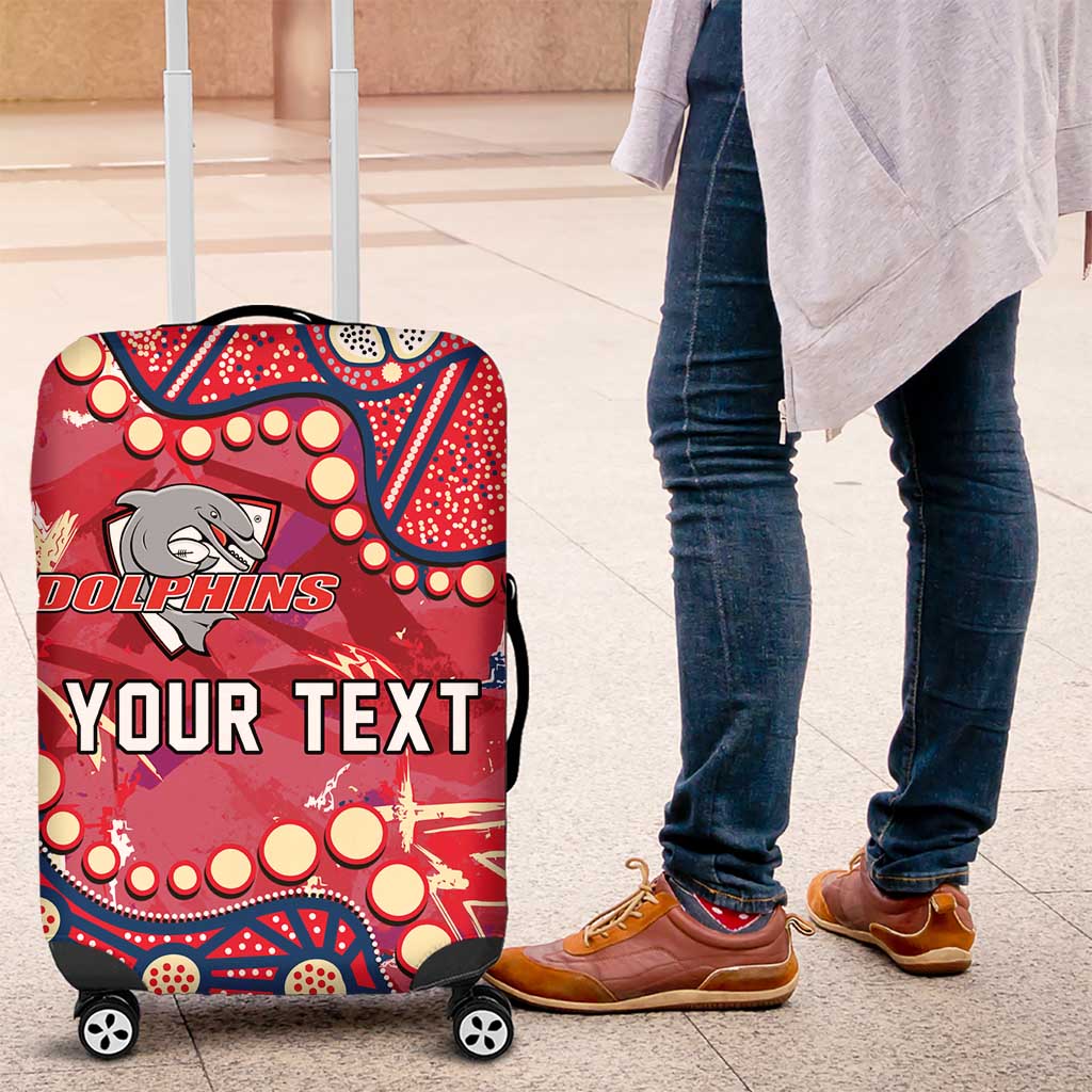Personalized Dolphins Rugby Luggage Cover Aboriginal Pattern with Graffiti Style Design