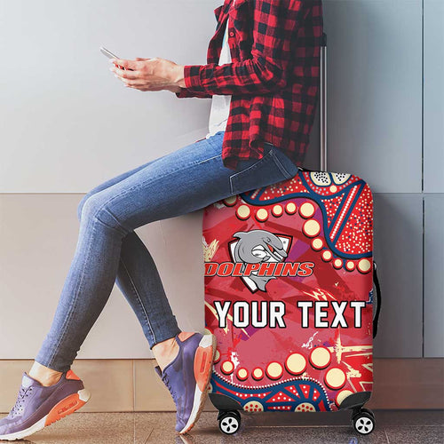 Personalized Dolphins Rugby Luggage Cover Aboriginal Pattern with Graffiti Style Design