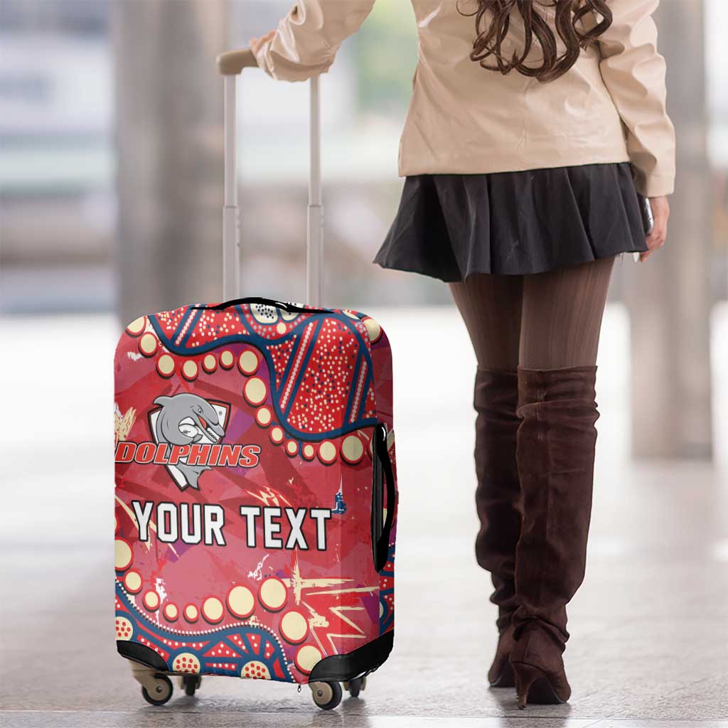 Personalized Dolphins Rugby Luggage Cover Aboriginal Pattern with Graffiti Style Design