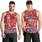 Personalized Dolphins Rugby Men Tank Top Aboriginal Pattern with Graffiti Style Design