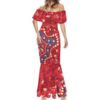 Personalized Dolphins Rugby Mermaid Dress Aboriginal Pattern with Graffiti Style Design