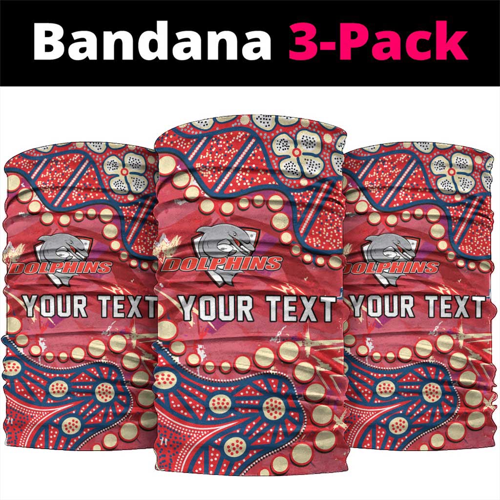 Personalized Dolphins Rugby Neck Gaiter Aboriginal Pattern with Graffiti Style Design
