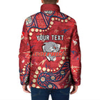 Personalized Dolphins Rugby Padded Jacket Aboriginal Pattern with Graffiti Style Design