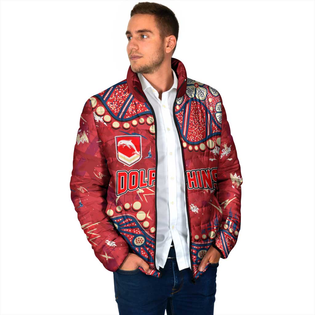 Personalized Dolphins Rugby Padded Jacket Aboriginal Pattern with Graffiti Style Design