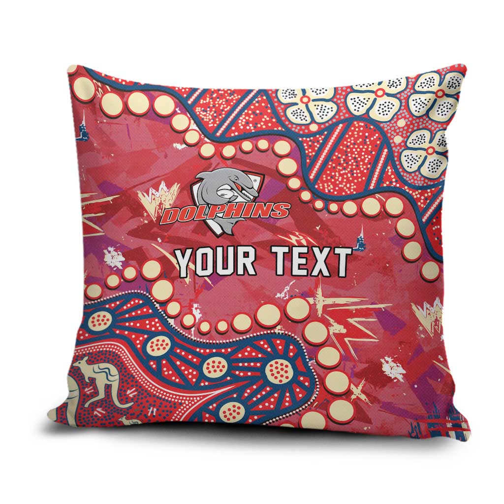 Personalized Dolphins Rugby Pillow Cover Aboriginal Pattern with Graffiti Style Design