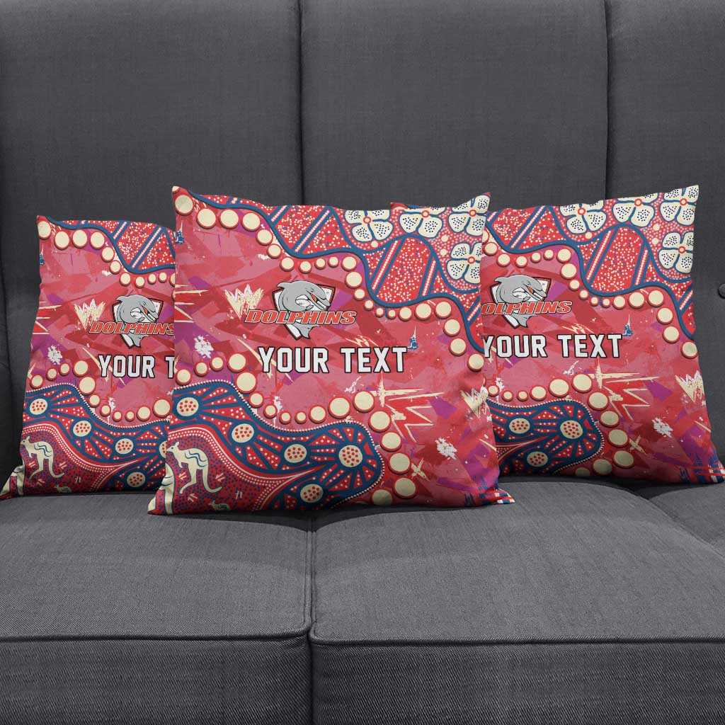Personalized Dolphins Rugby Pillow Cover Aboriginal Pattern with Graffiti Style Design