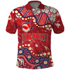 Personalized Dolphins Rugby Polo Shirt Aboriginal Pattern with Graffiti Style Design
