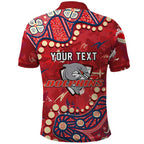 Personalized Dolphins Rugby Polo Shirt Aboriginal Pattern with Graffiti Style Design
