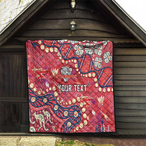 Personalized Dolphins Rugby Quilt Aboriginal Pattern with Graffiti Style Design