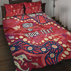 Personalized Dolphins Rugby Quilt Bed Set Aboriginal Pattern with Graffiti Style Design
