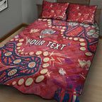 Personalized Dolphins Rugby Quilt Bed Set Aboriginal Pattern with Graffiti Style Design