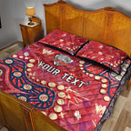 Personalized Dolphins Rugby Quilt Bed Set Aboriginal Pattern with Graffiti Style Design