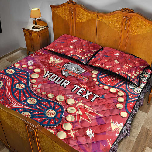 Personalized Dolphins Rugby Quilt Bed Set Aboriginal Pattern with Graffiti Style Design