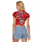 Personalized Dolphins Rugby Raglan Cropped T Shirt Aboriginal Pattern with Graffiti Style Design