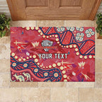 Personalized Dolphins Rugby Rubber Doormat Aboriginal Pattern with Graffiti Style Design